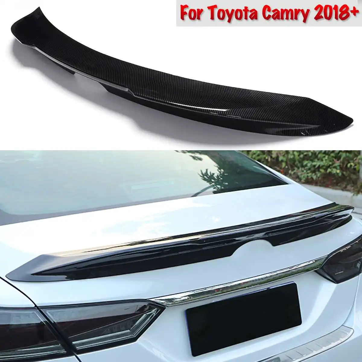 Для Toyota Camry+ углеродное волокно текстура ABS Duckbill Задняя Крышка багажника спойлер крыло матовый черный автомобиль Стайлинг автозапчасти