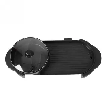

220V 1350W Electric 2 in 1 Hot Pot BBQ Pan Frying Pan Soup Pot Grill Griddle Plate Cookware Kitchen Cooking Tools