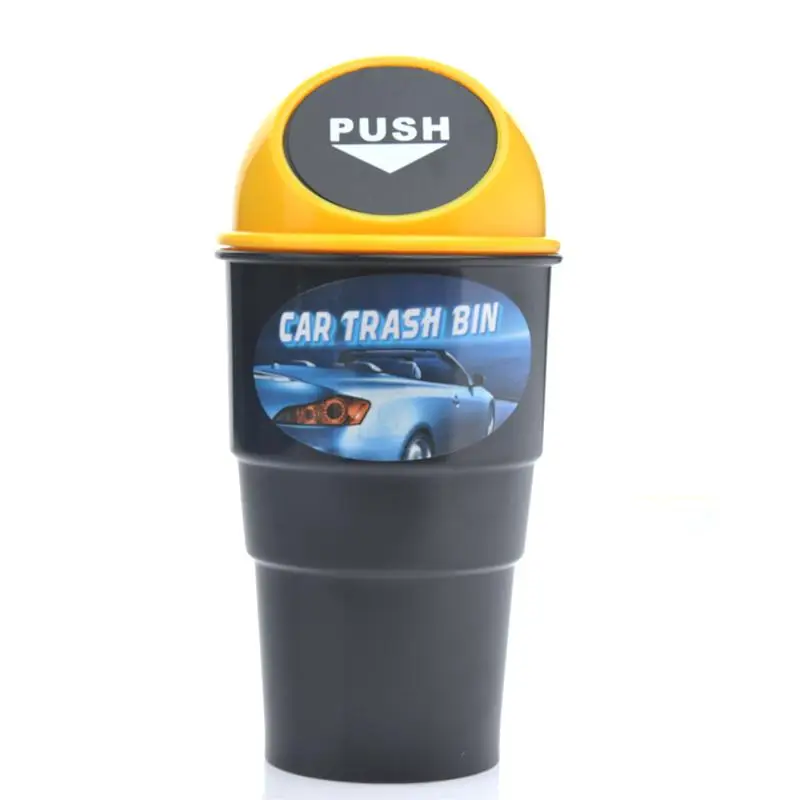 

Auto Vehicle Car Mini Trash Rubbish Bin Office Home Can Garbage Dust Case Holder Yellow