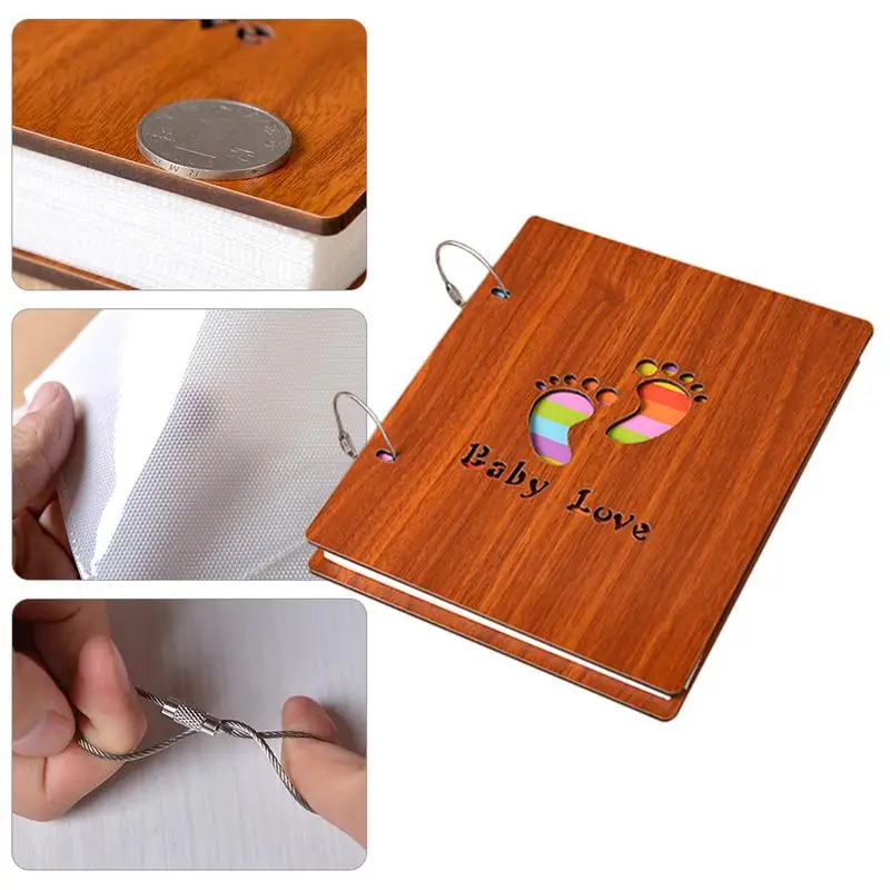 Baby Family Recording Album Wooden Baby Growing Up Recording Book Children's Commemorative Album Mommy And Baby Supply