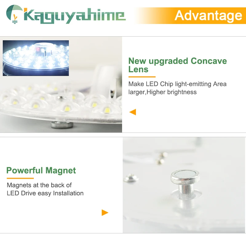 Kaguyahime магнит светодиодное освещение Панель для потолка 220V 12W 18W 24W привело