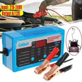 

Car Battery Charger 6V 12V Full Automatic Intelligent Trickle Fast Van Charging 6V/12V Lead Acid Battery EU/UK/AU Plug LCD