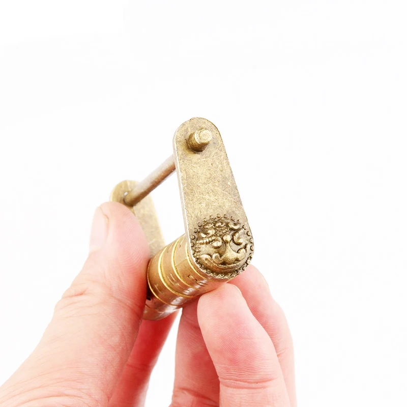 Retro Antique Style Bronze Combination Lock 5 Letter Password Jewelry Box FB 
