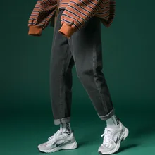 Мужские джинсы, модные, вареные, прямые, тонкие, Ретро стиль, одноцветные, джинсовые штаны, Мужская Уличная одежда, хип-хоп, повседневные, ковбойские брюки, мужская одежда