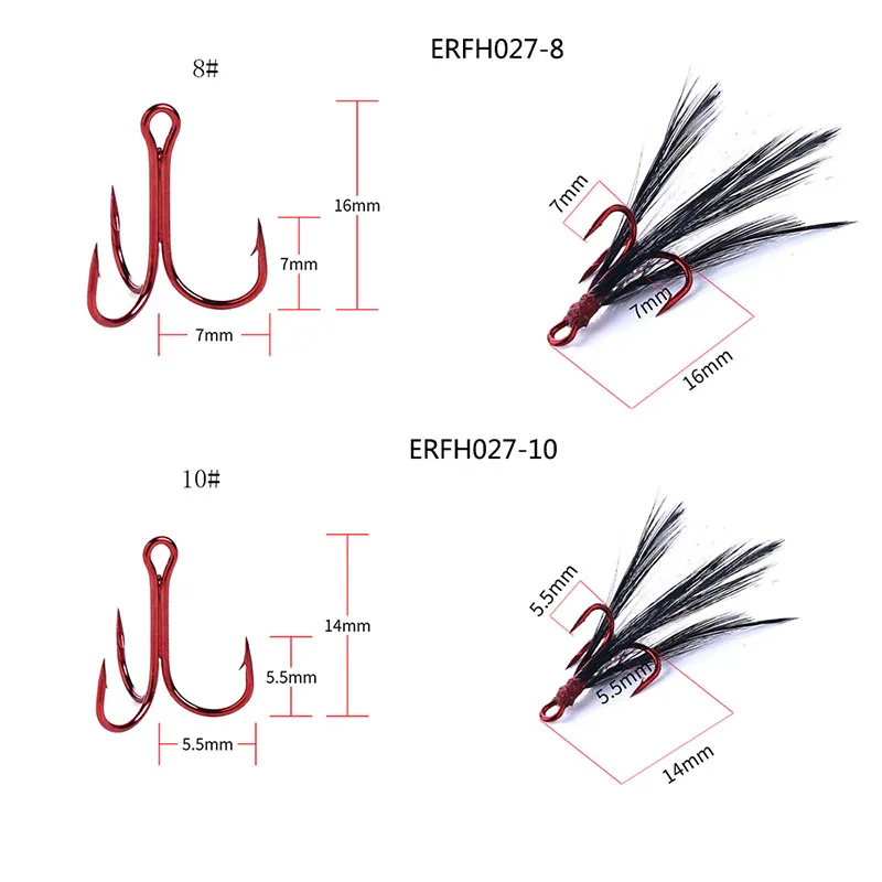 Восточный Дождь 20 шт. рыболовный крючок 4#6#8#10# Высокоуглеродистая сталь тройной крючок