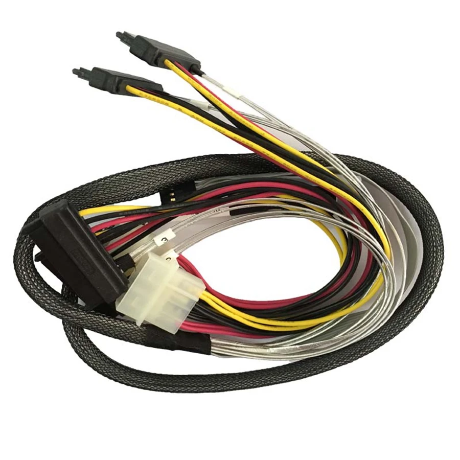 

Eastforfuy sas sas cable Internal Mini SAS SFF-8643 to (4) 29pin SFF-8482 connectors with SATA Power cable 0.8M
