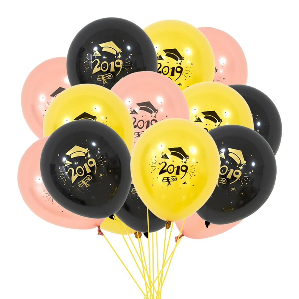 

15Pcs Latex Balloons Latex Inflatable Congratulate Rubber 2019 Letter Ball Baloon Decoration for Party Graduation