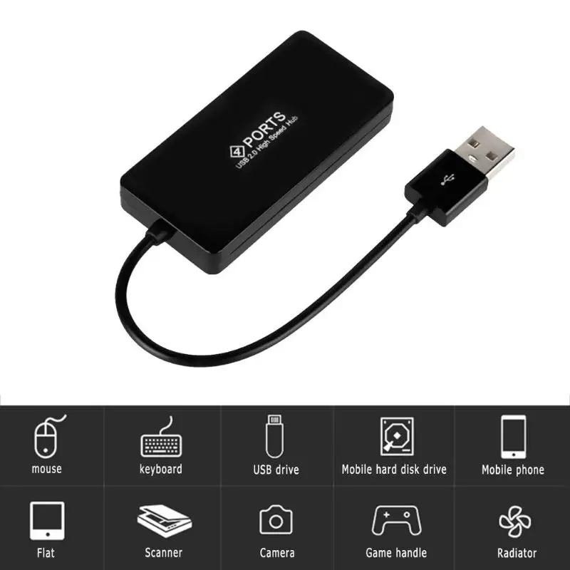 

4 Port USB Hub 2.0 Splitter USB2.0 Hubs Multi Port USB Adapter Hab PC Laptops Notebook Computer Accessories Multiport