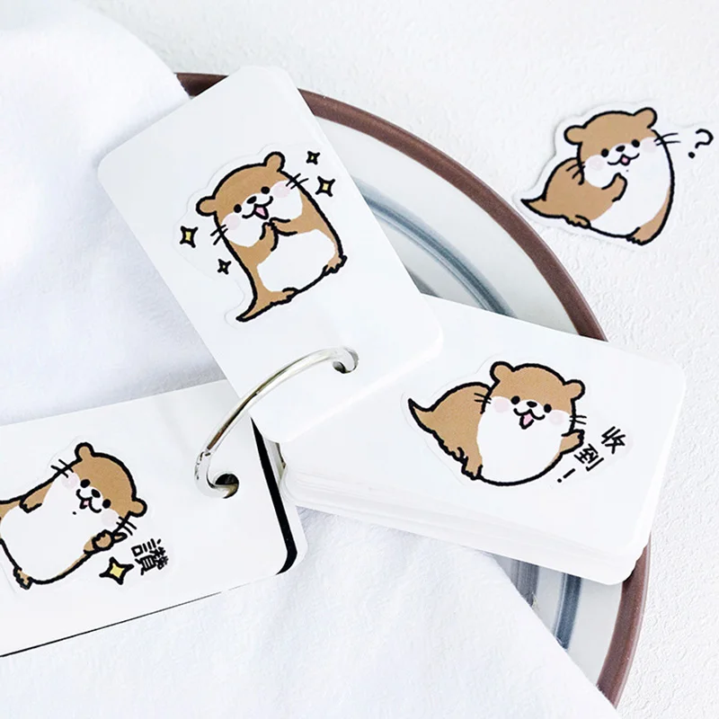 45Pcs/Box Cute Stickers Kawaii Cartoon Otter Adhesive Stickers For DIY Diary Photo Album Decorative Scrapbooking Stickers