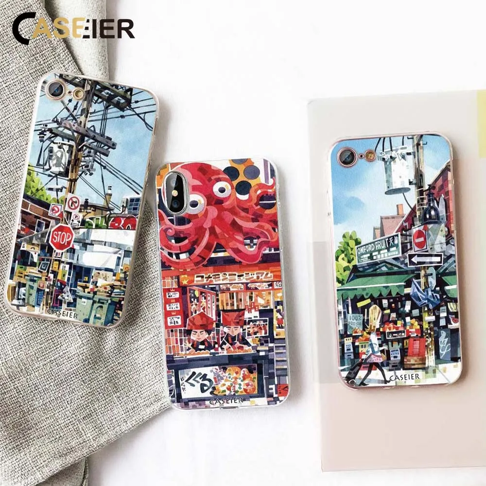 

CASEIER Fashion Case For iPhone 7 8 6S 6 Plus XS X 5S SE Luxury Mosaic Phone Cases For iPhone X XS Max XR 10 Soft TPU Cover Capa
