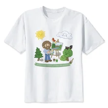 Bob ross Футболка мужская Весна Лето Новая футболка с коротким рукавом и круглым вырезом Мужская брендовая одежда Модная хлопковая Футболка Топ Q1187