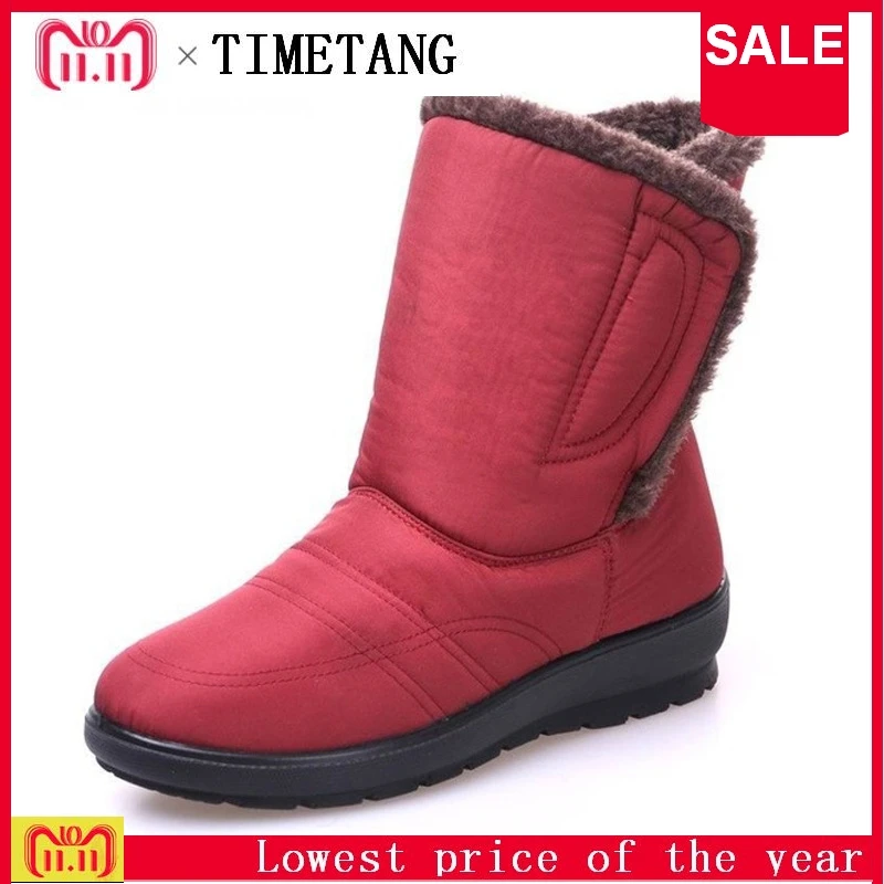 

TIMETANG Snow Boots Winter Warm Non-slip Waterproof Women Boots Mother Shoes Casual Cotton Winter Autumn Boots Female Shoes