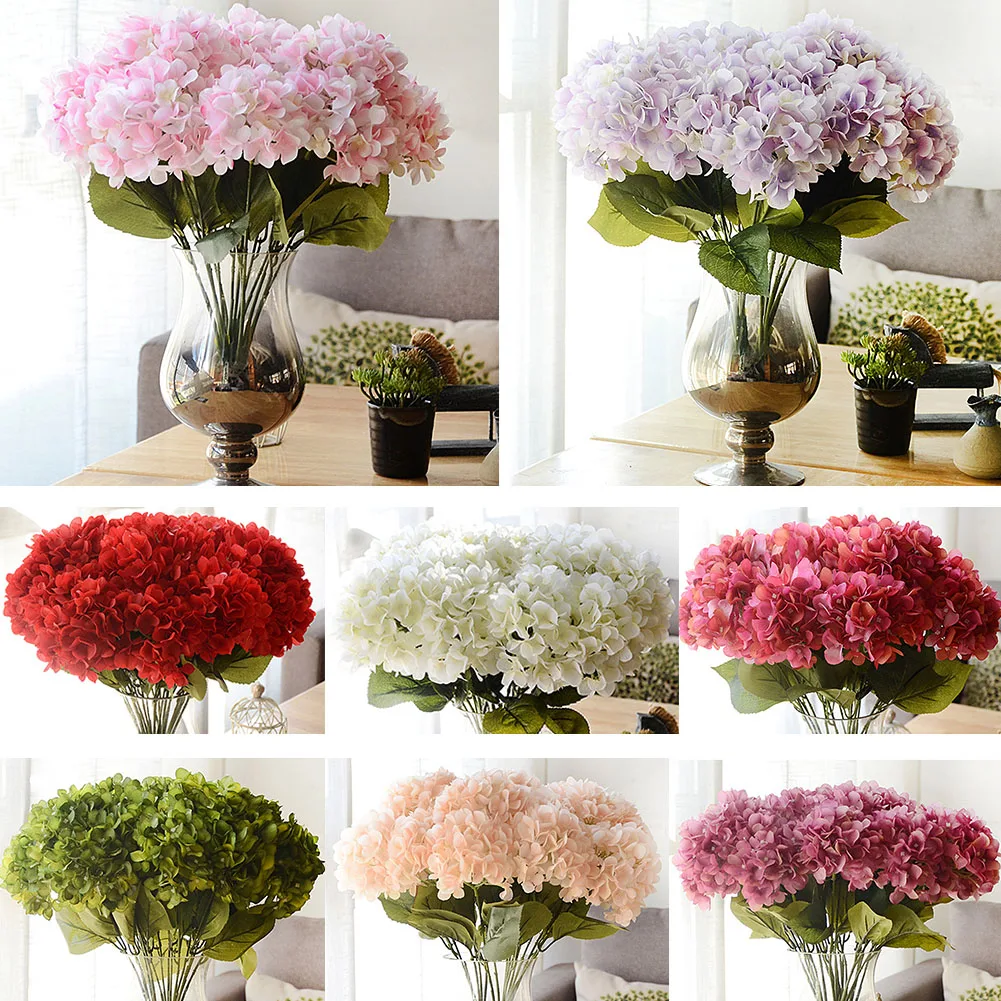 

European simulation bouquet wholesale five Icelandic hydrangea wedding valance decoration fake flower art green