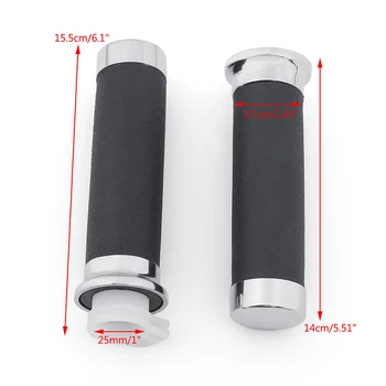 

1 Hand Grip 25mm Set Fits Easy hold tightly Black Chromed ABS & rubber For Honda Shadow VT/XVS 400/600/750/1100/1300 Magna