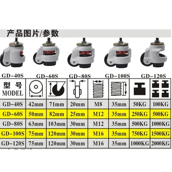 

Free shipping GD-40S/60s/80s,Heavy duty level adjustment Foma caster/wheel, Industrial casters,With thread,Altura ajustable,