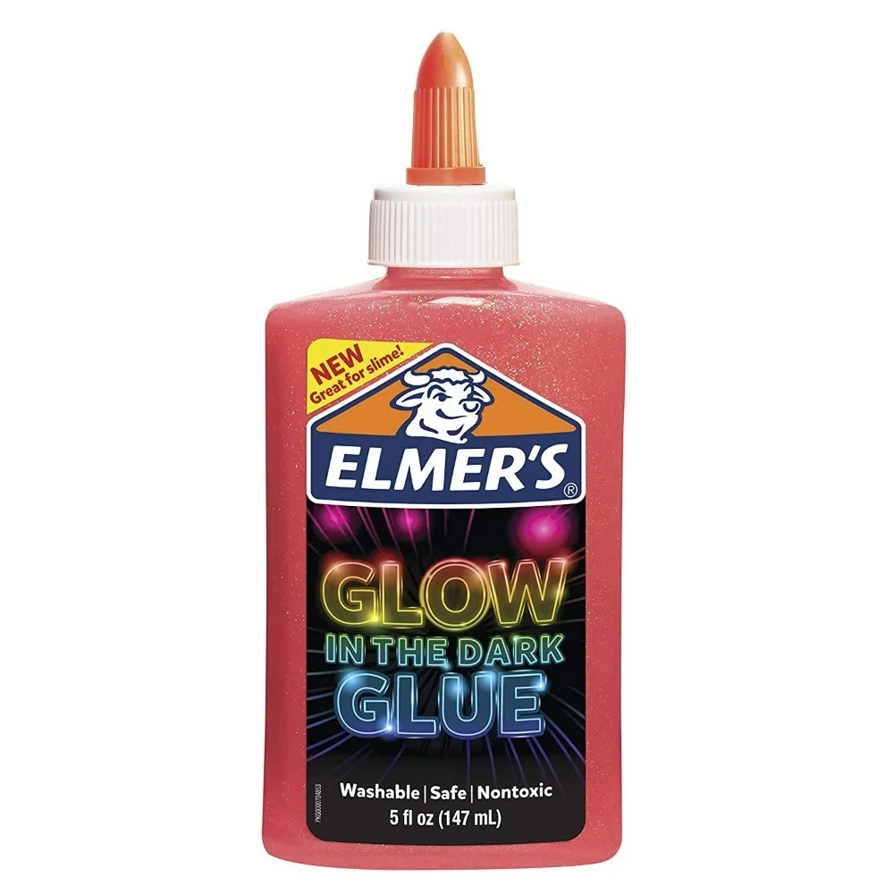 147 мл Elmers Elmer's светится в темноте жидкий клей моющийся розовый 5 унций отлично подходит для изготовления мелков слизи