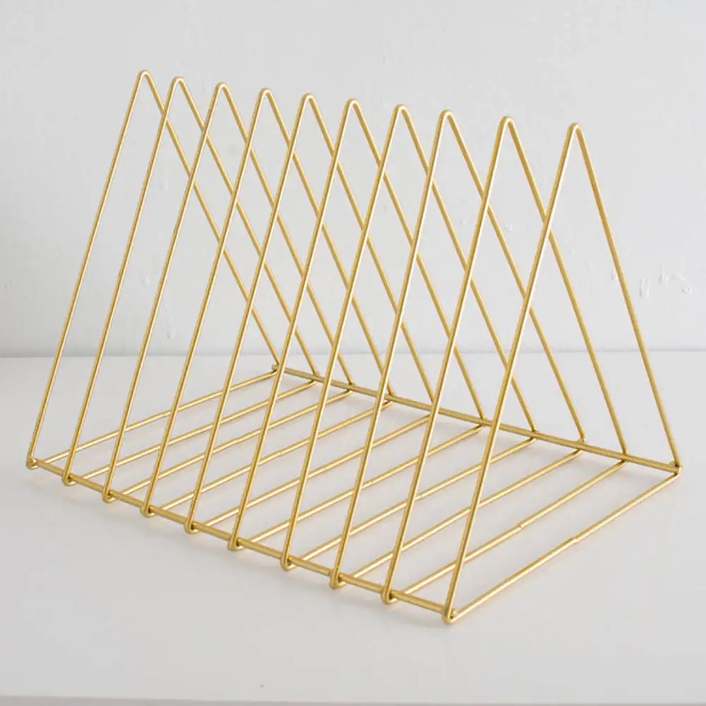 الشمال ديكور مثلث بسيط المطاوع الحديد سطح المكتب تخزين الرف الرف ملف مجلة غلاف مكتب رف منظم قرطاسية