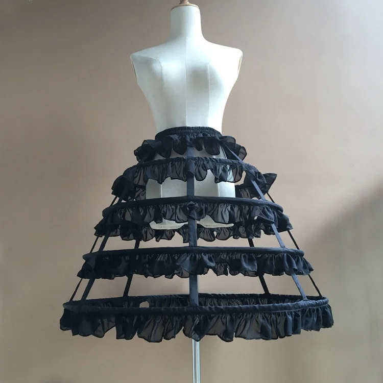 

Long Cosplay Steel Boned Crinoline Skirt Sweet Hoop Petticoat with Ruffles