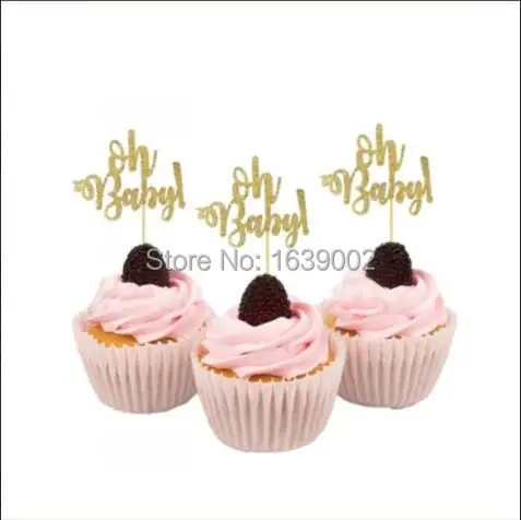 Aliexpress Com Buy Cute Gold Glitter Baby 1st Birthday Decor Oh