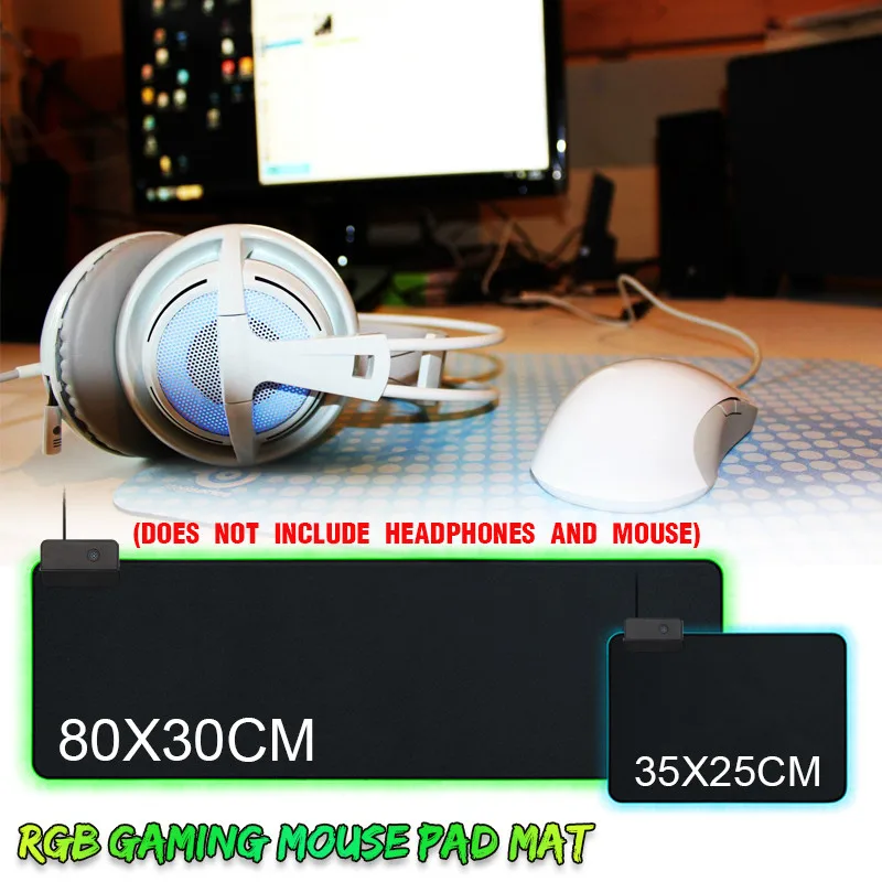 

Hot Sell Gaming Mouse Pad RGB Oversized Glowing LED Extended Illuminated Keyboard Thicken 12 Colors For PC Computer Laptop