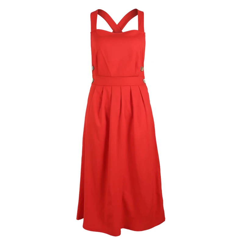 Летние женские платья с открытой спиной без рукавов красного цвета, Модные Повседневные Вечерние пляжные сарафаны