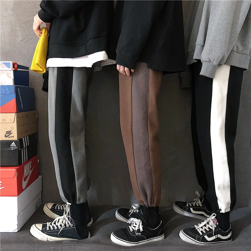 

Spring New Trousers Drawstrings Can Be Tied With Velvet Thickening Casual Korean Version Of The Trend Of Sports pantalon hombre