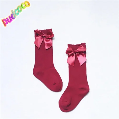 

2019 Toddler Baby Girls Knee High Cotton Bow Knee Ribbon Socks Set Hot