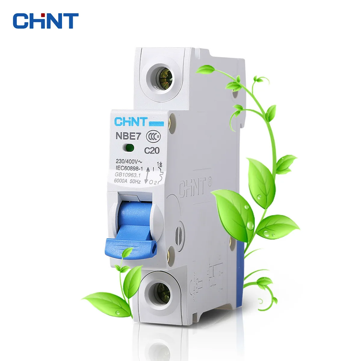 

CHINT Mini Circuit Breaker 1P 20A NBE7 Small Circuit Switch Household C Type Small Air Switch Short Circuit Protection