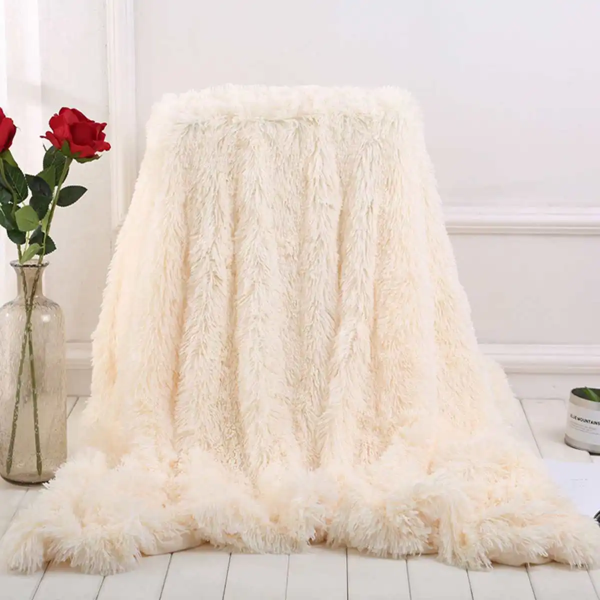 160x200cm/130x160cm 2 Sizes Large Soft Warm Fur Shaggy Fluffy Throw