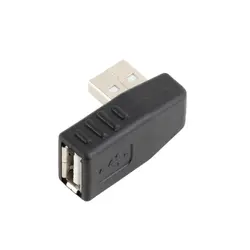 Мини Портативный под прямым углом 90 градусов USB 2,0 переходник папа мама расширительный коннектор для портативных ПК компьютер