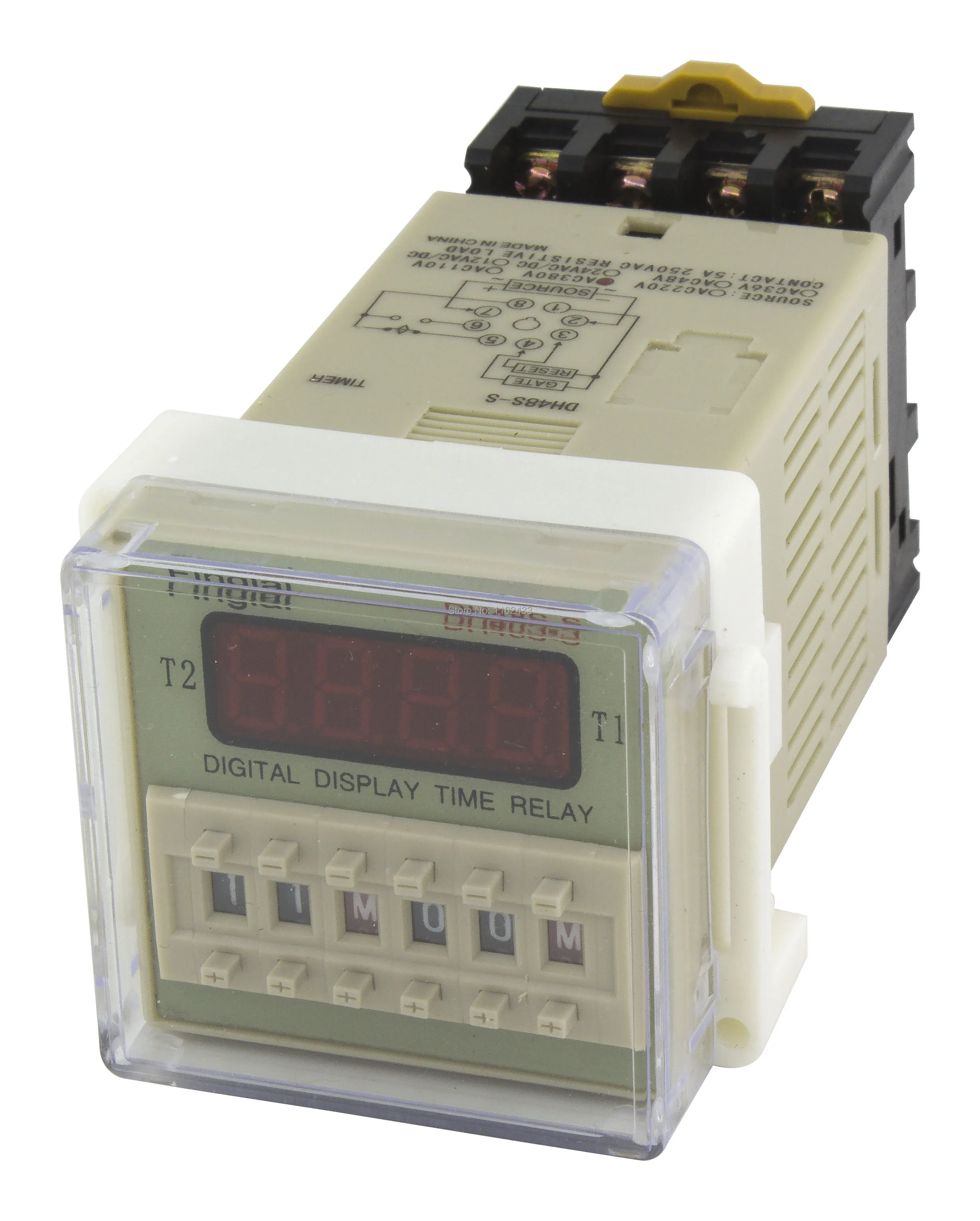 

DH48S-S AC 380V 36V repeat cycle SPDT time relay with socket delay timer with base