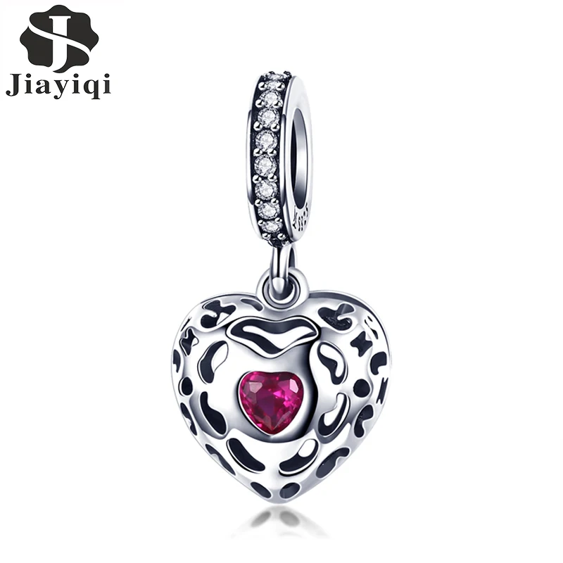 

Jiayiqi Fashion Sterling Silver 925 for Women Heart Shaped Purple zircon Pendant Charms wedding Engagement party Fine Jewelry