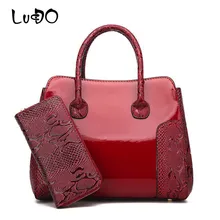 LUCDO, 2 комплекта, роскошные сумки, женские сумки высокого качества, дизайнерские, брендовые, кожаные, повседневные, сумка-тоут, женские сумки на плечо, кошелек, сумка