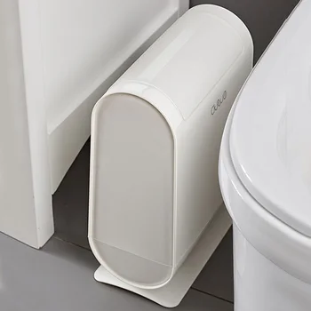 

Simple Quilted One-button Press Open Assortable Trash Can Small automatical corner Waste Bins Separate inner barrel design #3