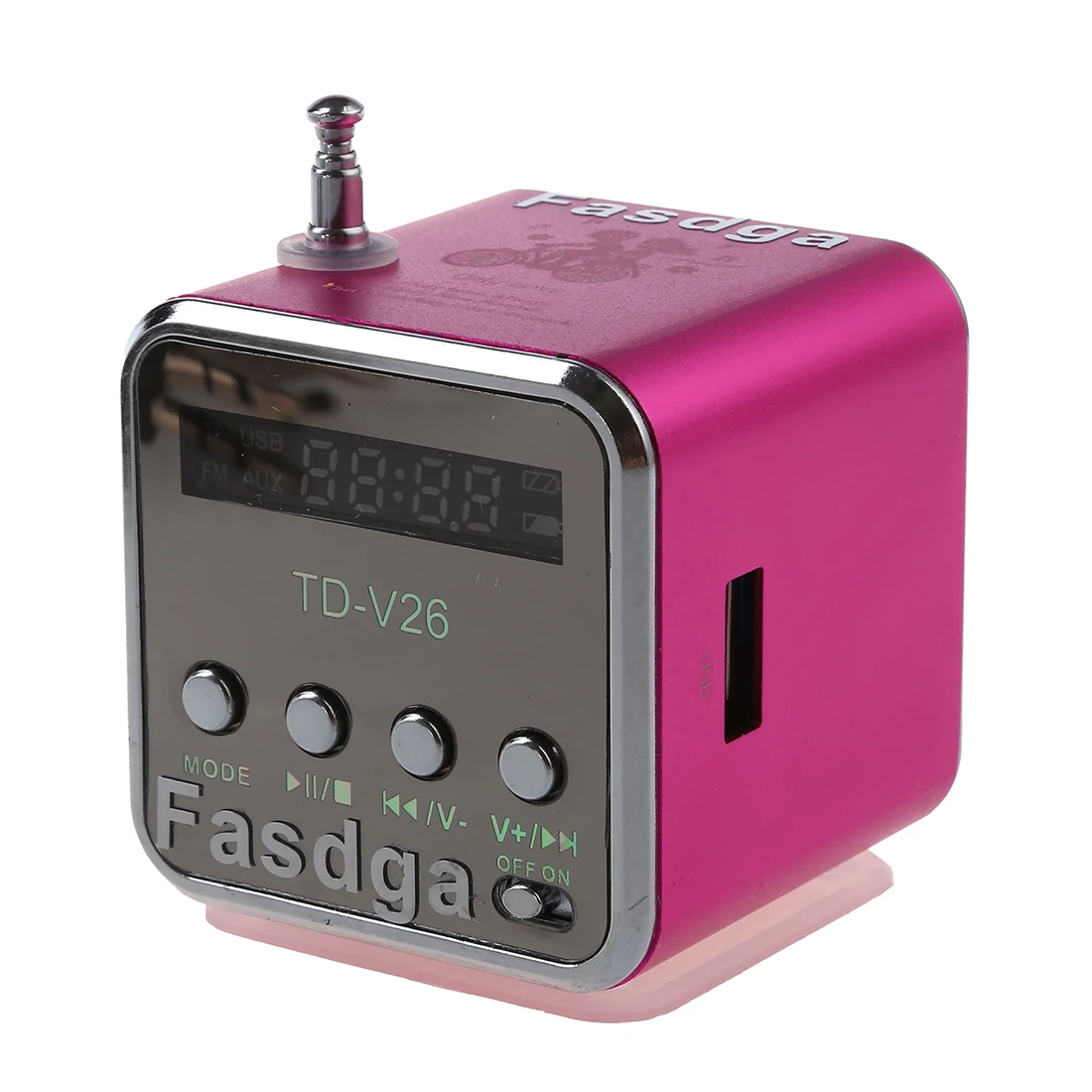 Fasdga TD V26 портативный цифровой мини динамик с FM антенна (розовый)|Портативные