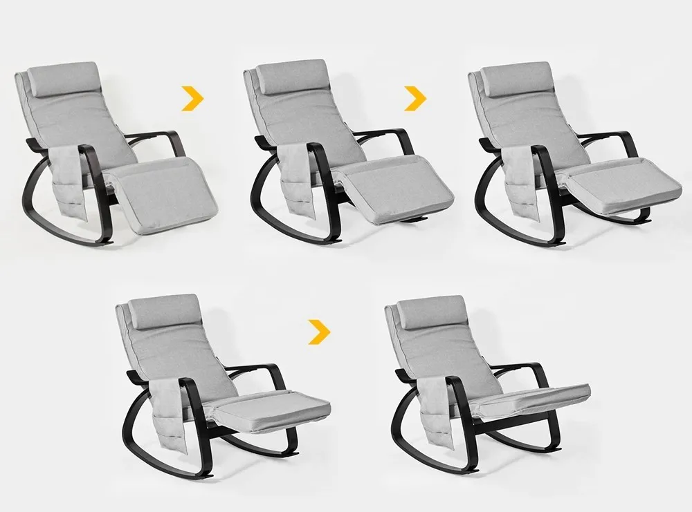 spesifikasi Sobuy FST20 HG Bersantai Kursi Goyang Kursi Adjustable Pijakan Kaki Dapat Dilepas Tas Samping
