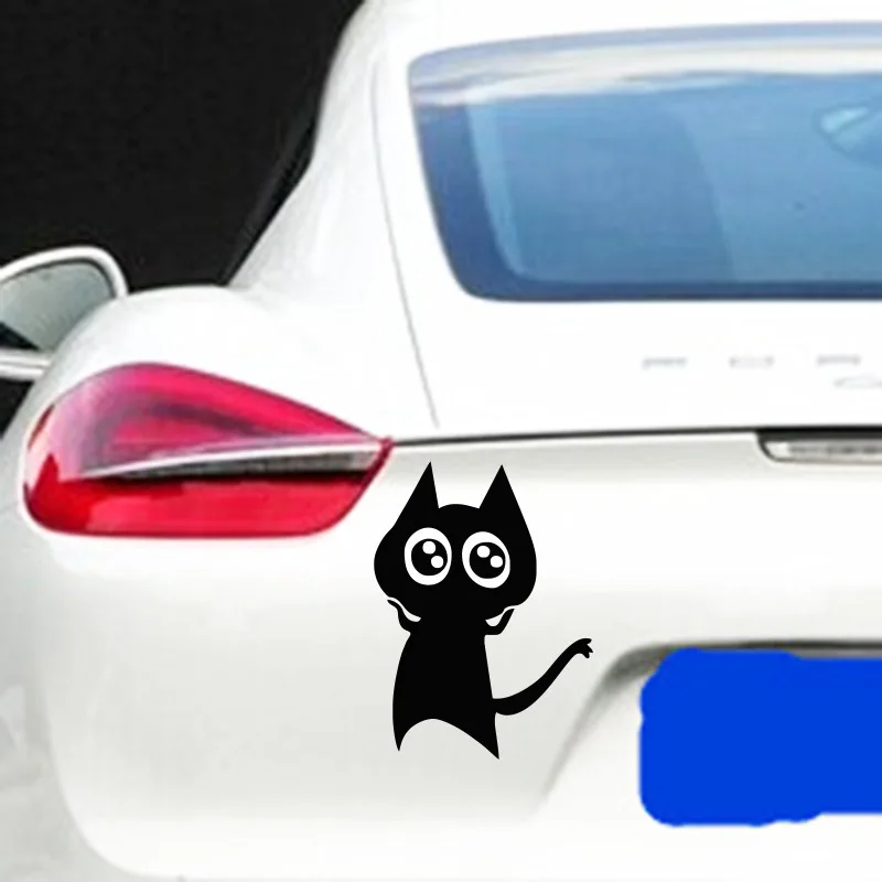 

car-styling car Decorative Sticker Personality kitten Cartoon Cat Back Post Stall Carving Reflect Light Body Decal