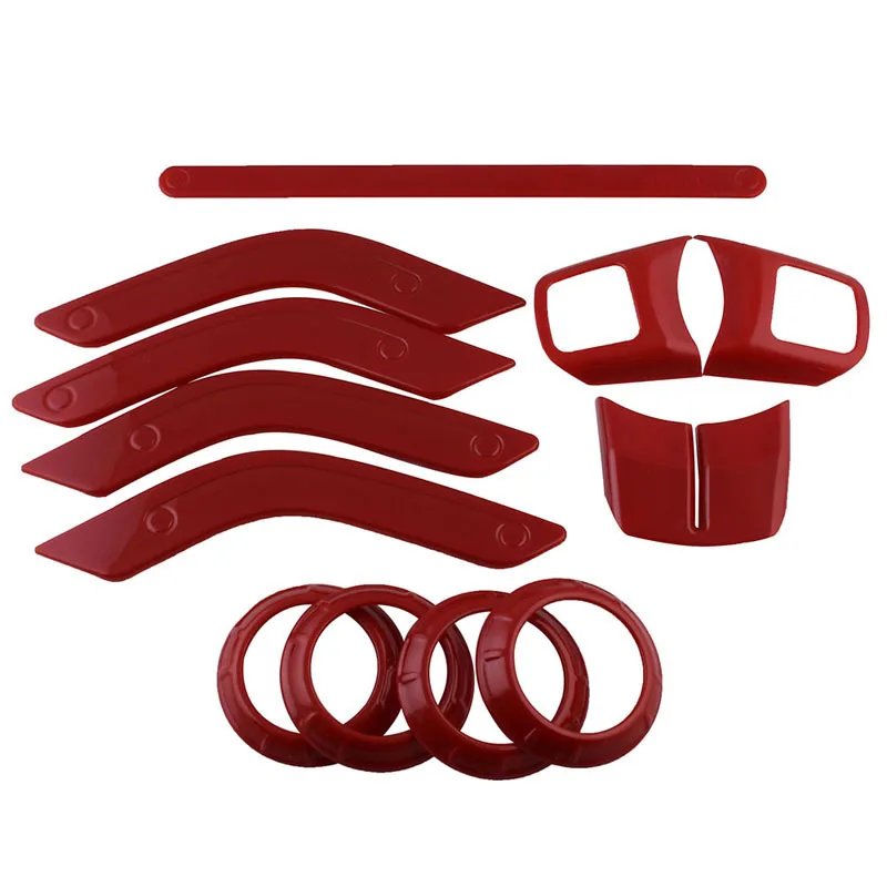 Piezas interiores automotrices accesorios interiores ABS tiras decorativas 12 juegos adecuados para 11-17 Wranglers Piezas interiores automotrices accesorios interiores ABS tiras decorativas 12 juegos adecuados para 11-17 Wranglers
