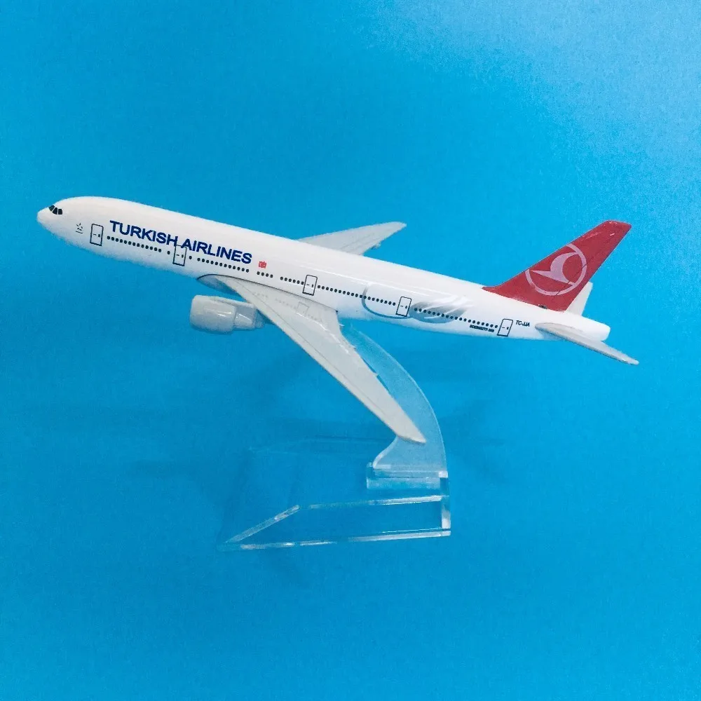 16 см модель самолета Модель самолета Турецкие авиалинии Боинг 777 самолет литой под давлением металлический самолет модель 1:400 самолет игрушка подарок Турция