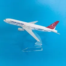 16cm modelo de avião modelo de avião turkish airlines boeing 777 aeronaves diecast metal aviões modelo 1:400 avião brinquedo presente turquia