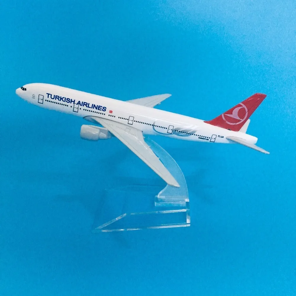 16cm Plane Model Airplane Model Turkish Airlines Boeing 777 Aircraft Diecast Metal Airplanes Model 1:400 Plane Toy Gift Turkey