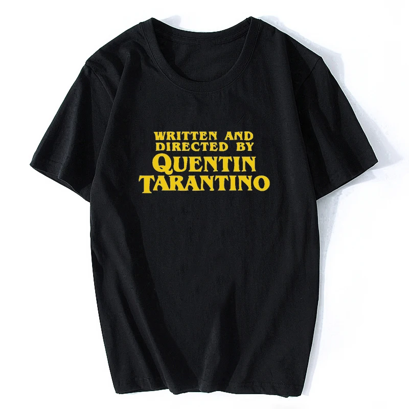

Written and Directed T-Shirt Quentin Tarantino Graphic Pulp Fiction Casual O-Neck High Quality Funny Tops Clothing Letter Tshirt
