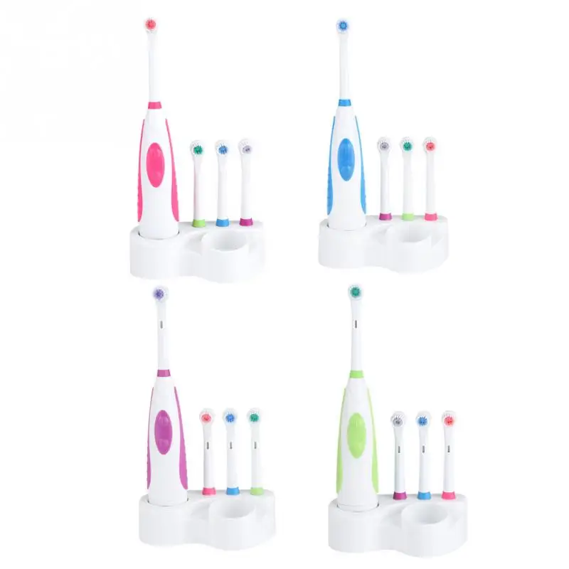 Rotating Electric Toothbrush No Rechargeable With 4 Brush Heads Battery Toothbrush Teeth Brush