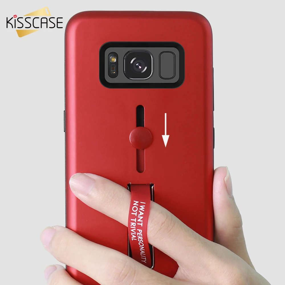 KISSCASE кольцо держатель стенд силиконовый бронированный чехол для Samsung Galaxy S8 S7 Plus J5