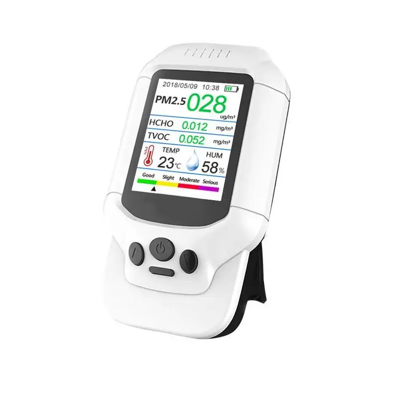 

Air Quality Detector Meter Monitor With LCD Multi-functional Operating System For Indoor Formaldehyde HCHO PM1.0 PM2.5 PM10 TVOC