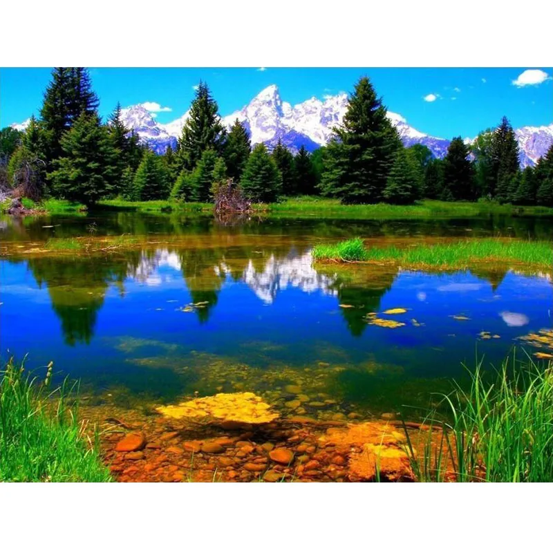 

Handicrafts Full Square/Round Diamond Painting Scenery Cross Stitch Diamond Embroidery Lake Tree Landscape Mosaic Home Decor