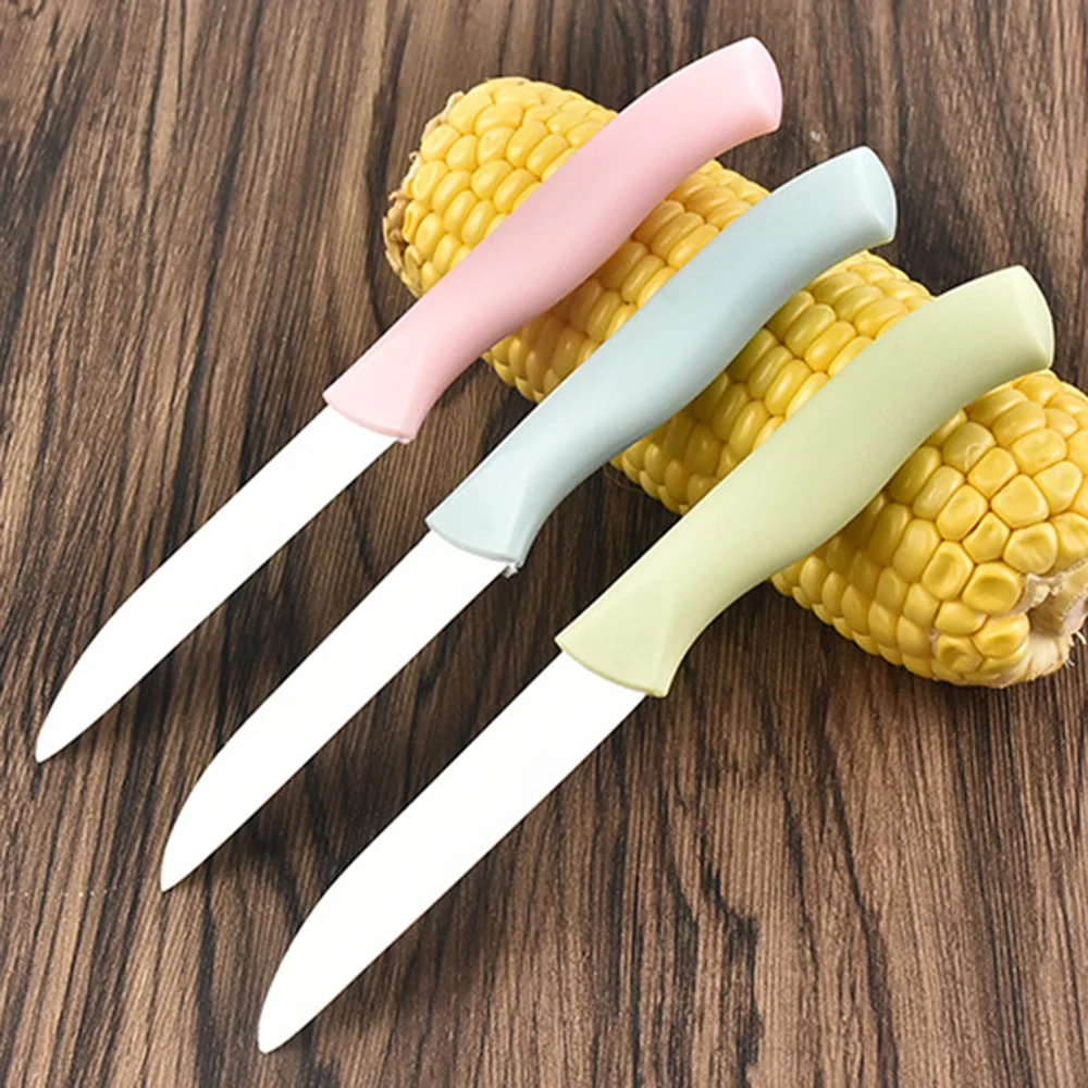 

Ceramic Kitchen Knives Sets with Peeler Chopping Board Paring Utility Slicing Chef Knife Peeler Wave Handle Knives Cooking Set
