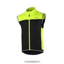 Для мужчин воротник-стойка без рукавов контрастный цвет мода эластичный ветрозащитный Велоспорт Обычная молния все сезоныжилет