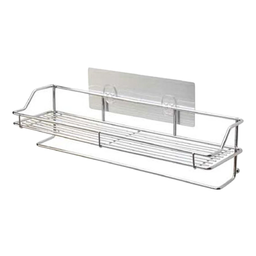 

Wire Wall Mounted Adhesive No Drilling Rustproof Removable Caddy Shelf Hook Rack Basket Organizer for Shower Bathroom Kitchen