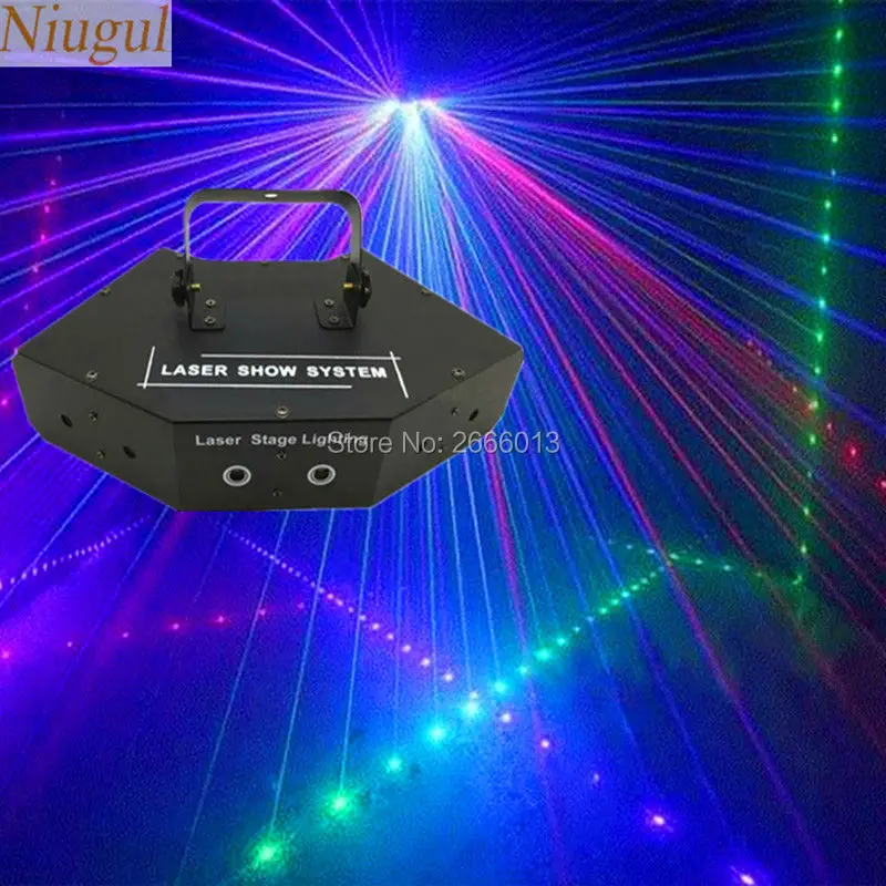 

6 Lens RGB Scan Laser/DMX512 Linear Beam Effect Stage Lights /Scanner DJ Light Effect Projector/ Disco Beam Laser Stage Lighting